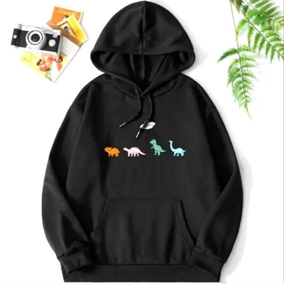 unisex cartoon drawstring kangaroo pullover - Picture 3 of 3